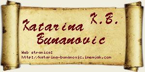 Katarina Bunanović vizit kartica